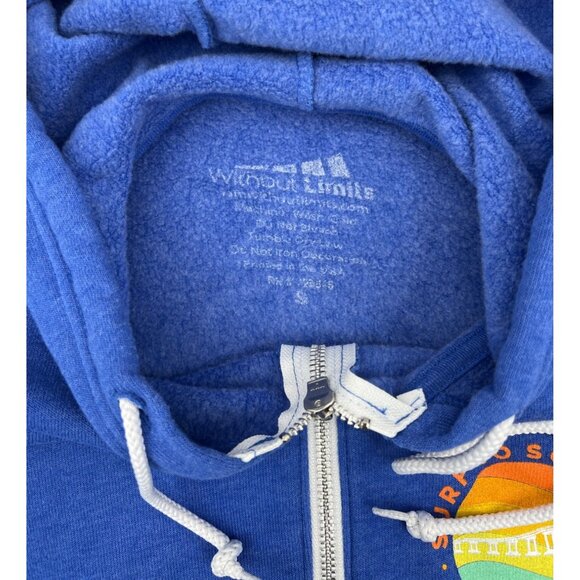 Surf To Sound 5K Zip-Up Hoodie Blue Graphic Print Surf City NC Unisex Size M - Picture 3 of 4